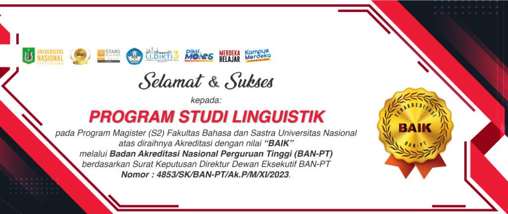 Read more about the article Selamat & Sukses Kepada Program Magister Linguistik Atas Diraihnya Akreditasi Dengan Nilai “BAIK”